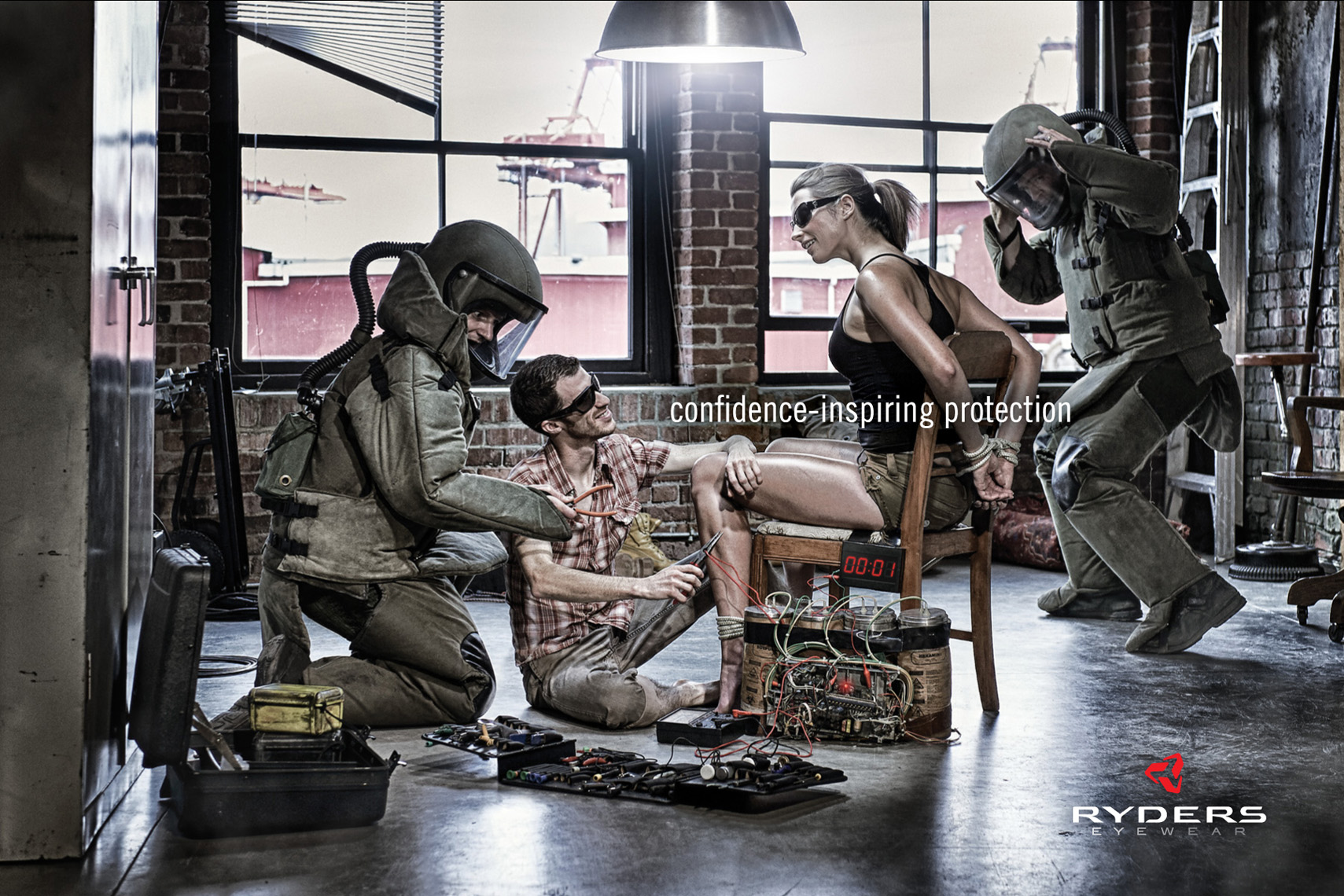 Bomb squad Ryders Eyewear advertising photography by Vancouver advertising photographer Waldy Martens
